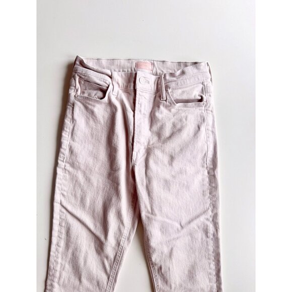 MOTHER The Dazzler Hover Pale Peach Pink High Rise Skinny Jeans, Size 27 - Picture 6 of 16